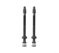 Lot de 2 tiges de valve sans chambre à air en alliage d'aluminium pour valves Presta, 80 mm, couvercle amovible et joint torique pour une meilleure étanchéité (noir)