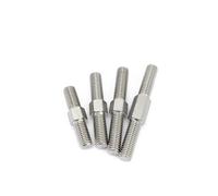 Lot de 2 tiges filetées à double tête métriques M4 M5, filetage gauche et droit, avec écrous, boulons en acier inoxydable 304, tiges filetées, tiges filetées à double tête(M4x50)