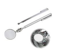 Lot de 2 Tiges Télescopiques Magnétiques Miroir d'Inspection et Rond, outil de ramassage magnétique extensible, Acier Inoxydable Outil de Ramassage Magnétique Télescopique