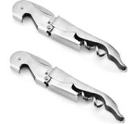 lot de 2 tire-bouchons à vin en acier inoxydable Couteau de sommelier Ouvreur de vin avec décapsuleur Coupe-film Couteau de sommelier Couvert de sommelier multifonctions Tire-bouchon à vin manuel Arge
