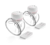 Lot de 2 tire-lait électriques mains libres légers avec écran LED et télécommande, 3 modes, très faible bruit, lot de 2