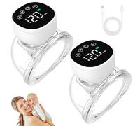 Lot de 2 tire-lait électriques portables avec 3 modes 9 niveaux, tire-lait mains libres avec affichage LED, silencieux et invisible, tire-lait mains libres avec récipient à lait de 180 ml