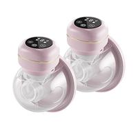 Lot de 2 tire-lait électriques portables, mains libres, 3 modes, 9 niveaux d'aspiration, faible bruit, bride en silicone de 26 mm, capacité de stockage de 150 ml pour l'allaitement