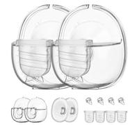 Lot de 2 tire-lait portables avec valve à bec de canard, diaphragme en silicone, bride de 24 mm, gobelet collecteur de lait compatible avec Lansinoh Discreet Duo, Mammanuwa, NCVI, Nuliie S32