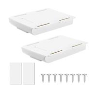 Lot de 2 Tiroirs de Bureau Autocollants - Range-Caché Sous Table - Installation Facile Sans Perçage - Pour Maison/Bureau (Noir/Blanc)