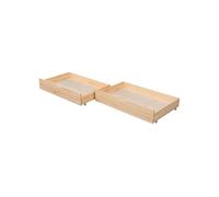 Happy Garden – Tiroirs de rangement sous-lit en bois avec roulettes – Lot de 2