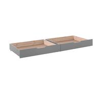 Lot De 2 Tiroirs De Lit "Pino" Gris Gris
