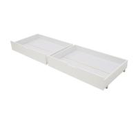 Happy Garden Coffres de rangement sous‑lit en bois blancs avec roulettes Lot de 2