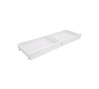 Happy Garden Lot de 2 tiroirs de Rangement sous lit Blancs, Coffre en Bois avec roulettes rangeable sous sommier