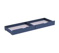 Lot De 2 Tiroirs De Rangement Bleu Foncé Pour Lit Bleu