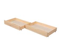 Lot de 2 tiroirs de rangement bois pour lit Marron