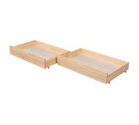 Lot de 2 tiroirs de rangement sous lit en bois, coffre en bois avec roulettes rangeable sous sommier