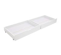 Happy Garden Coffres de rangement sous‑lit en bois blancs avec roulettes Lot de 2