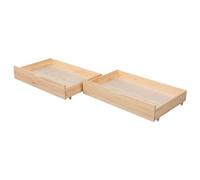 Happy Garden Lot de 2 tiroirs de Rangement sous lit en Bois, Coffre en Bois avec roulettes rangeable sous sommier