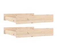 Lot de 2 Tiroirs sous Lit à Roulettes, Tiroir de Lit Rangement avec Roulettes 2 pcs bois de pin massif