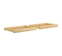 Lot de 2 Tiroirs sous Lit à Roulettes, Tiroir de Lit Rangement avec Roulettes 2 pcs Bois de pin massif