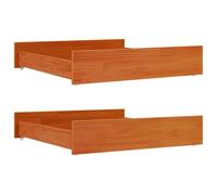 Lot de 2 Tiroirs sous Lit à roulettes, Tiroir de Lit Rangement avec roulettes 2 pcs Cire Marron Bois de pin Massif
