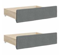 Lot de 2 Tiroirs sous Lit à Roulettes, Tiroir de Lit Rangement avec Roulettes 2 pcs gris foncé bois d'ingénierie et tissu