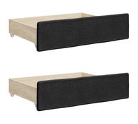 Lot de 2 Tiroirs sous Lit à Roulettes, Tiroir de Lit Rangement avec Roulettes 2 pcs noir bois d'ingénierie et tissu