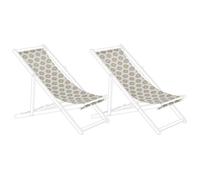 Lot de 2 tissus de remplacement pour chaises longues ANZIO/AVELLINO 113 x 44 cm Beige sable