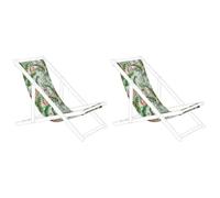 Lot de 2 tissus de remplacement pour chaises longues ANZIO/AVELLINO 113 x 44 cm Multicolore