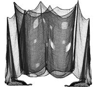 Lot de 2 Tissus décoratifs pour Halloween - 600 x 120 cm - Noir - pour décoration de fête d'halloween - Tissu Effrayant pour Une Ambiance Mystique - Le Tissu en Lambeaux est pour Les Portes, Les