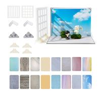 Lot de 2 toiles de fond pour photographie alimentaire - Papier de fond double face - 24 motifs et 1 réflecteur photo A3 - Petit kit de fond pour studio photo, bijoux, cosmétiques, aliments - 42 x 29