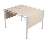 Lot de 2 toiles de rechange pergola - Outsunny - rétractable de 4,9 x 1,2 m - tissu polyester protection UV - kaki clair