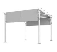 Lot de 2 toiles de rechange pergola - Outsunny - rétractable de 4,9 x 1,2 m - tissu polyester protection UV - gris clair
