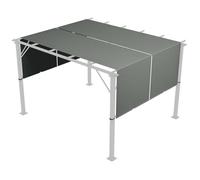 Outsunny Lot de 2 toiles de rechange pour pergola rétractable 4,9 x 1,2 m polyester UV gris foncé
