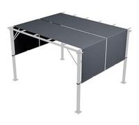 Outsunny Lot de 2 toiles de rechange pour pergola rétractable 4,9 x 1,2 m polyester UV gris foncé