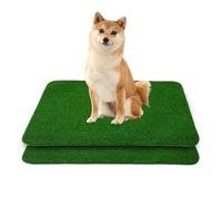 Lot de 2 toilettes pour chien - Balcon - Gazon artificiel - Lavables - Réutilisables - Tapis d'entraînement pour petits chiens (46 x 36 cm)