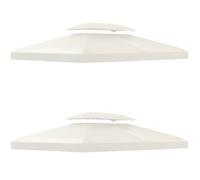 Lot de 2 toits de remplacement pour gazebo de jardin - Outsunny - polyester haute densité imperméabilisé 180 g/m² - 3 x 4 m - crème