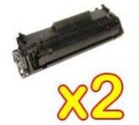 Lot de 2 Toners Laser Monobloc Noir Remanufacturé Hewlett Packard / HP12A (Q2612A), Remanufacturé EP-703 (7616A005)