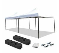 Lot de 2 tonnelles Barnum Professionnelles 3x3 Pliantes avec 4 connecteurs et 1 gouttière Blanc