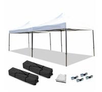 Lot de 2 tonnelles professionnelles pliantes 3x3 avec connecteurs et gouttière - TERRE JARDIN