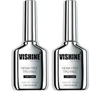 Lot de 2 top coats gel 16ml, formule ultra brillante sans TPO, longue tenue pour vernis semi-permanents, flacon 16m