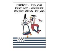 Lot de 2 torchons 50 x 70 cm Bigouden fest noz bretagne