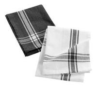 Lot de 2 Torchons "Cuisiline" 50x70cm Anthracite