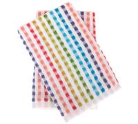 Lot de 2 torchons de cuisine 50x50 cm 100% coton SHAPES motif quadrillés multicolore