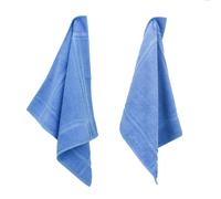 Lot de 2 torchons de cuisine 50x50 cm éponge PURE KITCHEN TERRY Bleu Mer