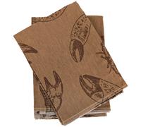 Lot de 2 torchons de cuisine 50x70 cm 100% coton ATLANTIC motif crabe beige