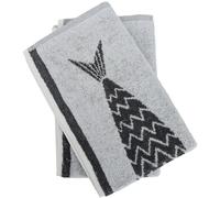 Lot de 2 torchons de cuisine éponge 50x50 cm collection MARIS gris