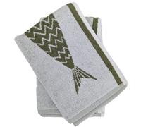 Lot de 2 torchons de cuisine éponge 50x50 cm collection MARIS vert