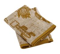 Lot de 2 torchons de cuisine éponge 50x50 cm coton CACTUS jaune