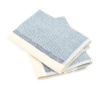 Lot de 2 torchons de cuisine éponge 50x50 cm coton OTON bleu