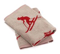 Lot de 2 torchons de cuisine éponge 50x50 cm coton SKI rouge