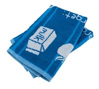 Lot de 2 torchons de cuisine éponge collection BASKET 50x50 cm bleu