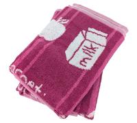 Lot de 2 torchons de cuisine éponge collection BASKET 50x50 cm rose