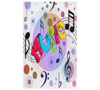 Lot de 2 torchons de cuisine, motif note de musique, doux, absorbant, pour la maison, la cuisine, la restauration, le restaurant, 45 x 72 cm